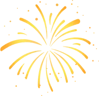Fireworks - night sky - gold - No Background PNG