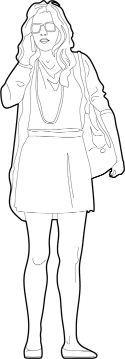 Woman on Phone - person - No Background PNG