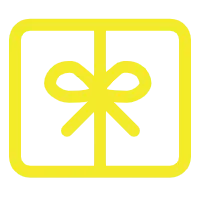 Gift Box - yellow - black - PNG
