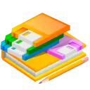Colorful Folders and Pen - office - PNG Images