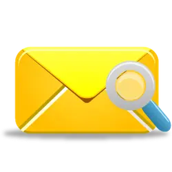 Envelope and Magnifying Glass - icon - No Background PNG