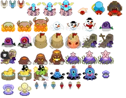 Pixel Game Characters and Items - game - Transparent Background PNG