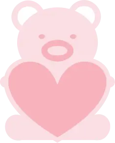 Pink Bear - heart shape - High Resolution PNG