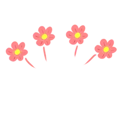 Pink Flowers - cartoon - No Background PNG