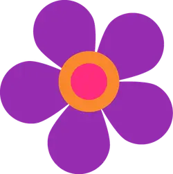 Colorful Flower - orange - Transparent Background PNG