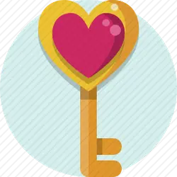 Heart Key - icon - Transparent Layer PNG