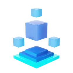 Blue Cube Structure - three-dimensional figure - High Resolution PNG