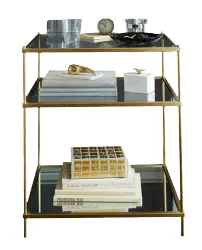 Three-tier Shelf - gold - High Resolution PNG