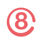 Number 8 - red - logo - Transparent Layer PNG