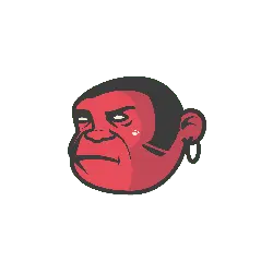 Red-faced Ape - red - Transparent Background PNG