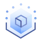 Blue Hexagonal Cube - minimalist design - Lossless PNG