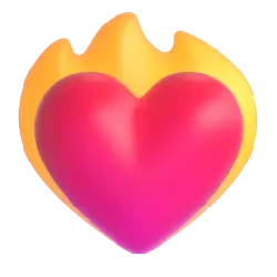 Flaming Heart Emoji - pink - Transparent Layer PNG
