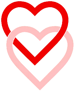 Interlocking Heart Pattern - red - High Resolution PNG