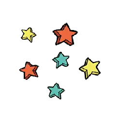 Colorful Stars - pattern - pentagram - High Resolution PNG