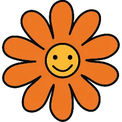 Smiling Flower - simple - Free PNG