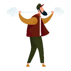 Man Lifting Barbell - Curated PNG