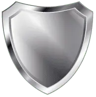 Silver Shield - protect - Transparent Background PNG
