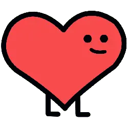 Smiling Heart Cartoon Character - heart shape - No Watermark PNG