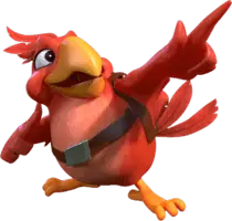 Red Bird - flying - No Background PNG