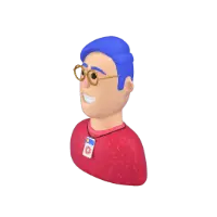 Cartoon Character with Glasses - glasses - blue hair - Transparent Layer PNG