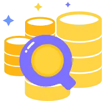Coin Search - magnifying glass - High Resolution PNG