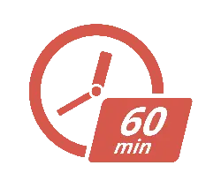 60 Minute Logo - red - No Background PNG