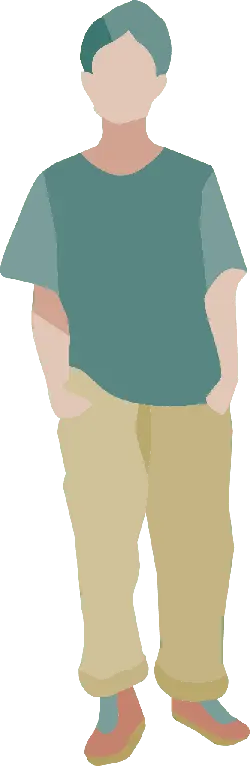 Cartoon Character in Green Top and Yellow Pants - illustration - Lossless PNG