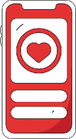 Heart Phone - simple - Transparent Background PNG