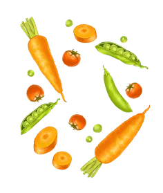 Carrot、Pea、Tomato - healthy food - Free PNG