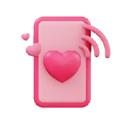 Heart Phone - pink - High Resolution PNG