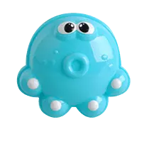 Blue Cartoon Octopus - plastic - Transparent Background PNG