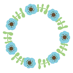 Blue Flower Wreath - Transparent Layer PNG