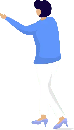 Cartoon Character in Blue Top and White Pants - No Watermark PNG