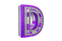 Mechanical Letter D - metal - Lossless PNG