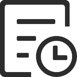 Document Clock - icon - Transparent Background PNG