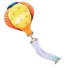 Hot Air Balloon - flying object - toy - High Resolution PNG