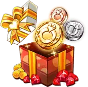 Gift Box with Coins and Gems - coins - Free PNG