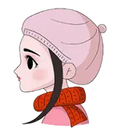 Girl in Pink Hat and Red Scarf - girl - PNG