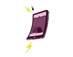 Purple Phone - lightning - High Resolution PNG