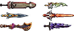 Dragon Fang Blade、Ice Blade、Flame Edge、Purple Lightning Katana - weapon - High Resolution PNG