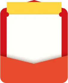 Envelope - red - yellow - High Resolution PNG