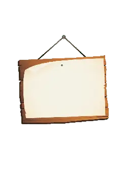 Wooden Signboard - hanging - blank - Transparent Background PNG