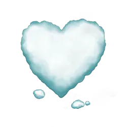 Heart-shaped Cloud - blue - No Background PNG