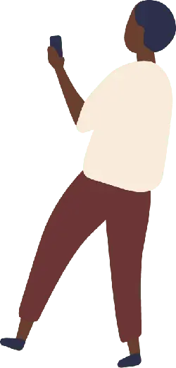Cartoon Character with Phone - illustration - Lossless PNG
