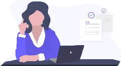 Thinking Woman - office - Transparent Layer PNG