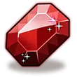 Red Gemstone - bright - Transparent Background PNG