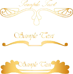 Gold Decorative Patterns - text - Transparent Layer PNG