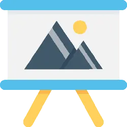 Painting on Easel - mountains - Lossless PNG