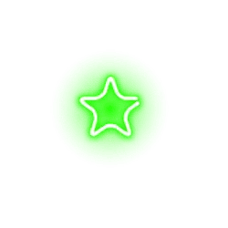 Green Star - neon light - PNG