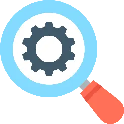 Magnifying Glass Gear - settings - Transparent Background PNG